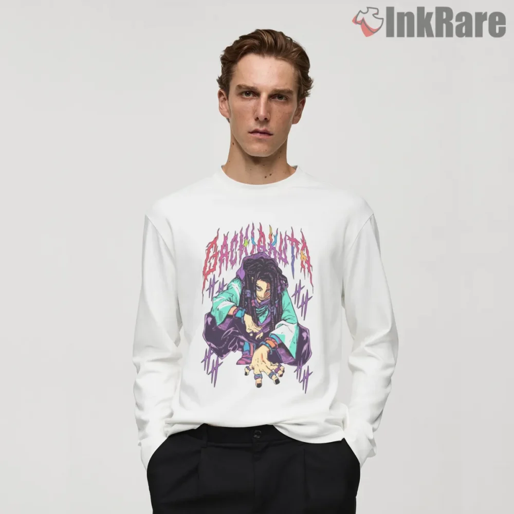 Jabber Urban Street Pose Grunge Typography Anime Shirt on white long sleeve shirt for men graphic tee