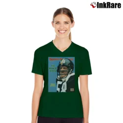 Women’s jack lambert man of steel pittsburgh steelers legend football fan V-Neck Tee in forest green | Chic Neckline, Soft Texture