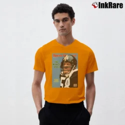 Men’s jack lambert man of steel pittsburgh steelers legend football fan V-Neck Tee in orange | Sharp, Breathable, Everyday Staple