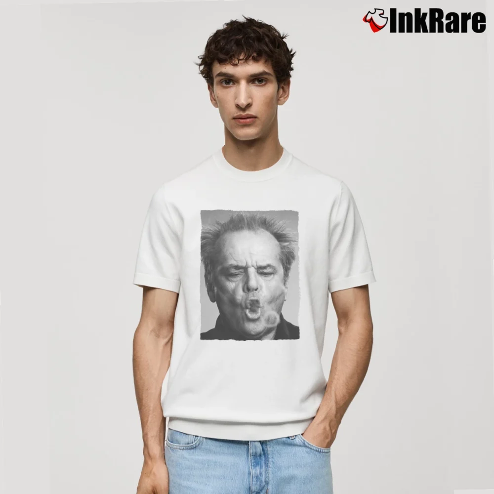 Men’s Jack Nicholson Celebrity Star Classic T-Shirt in white | Soft, Breathable Everyday Wear