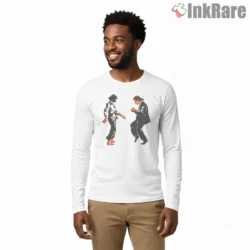 Jack Rabbit Slims Dance Silhouette Shirt on white long sleeve shirt for men graphic tee