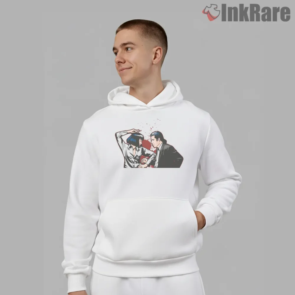 Jackrabbit Slims Twist Showdown Shirt on white hoodie for men graphic tee