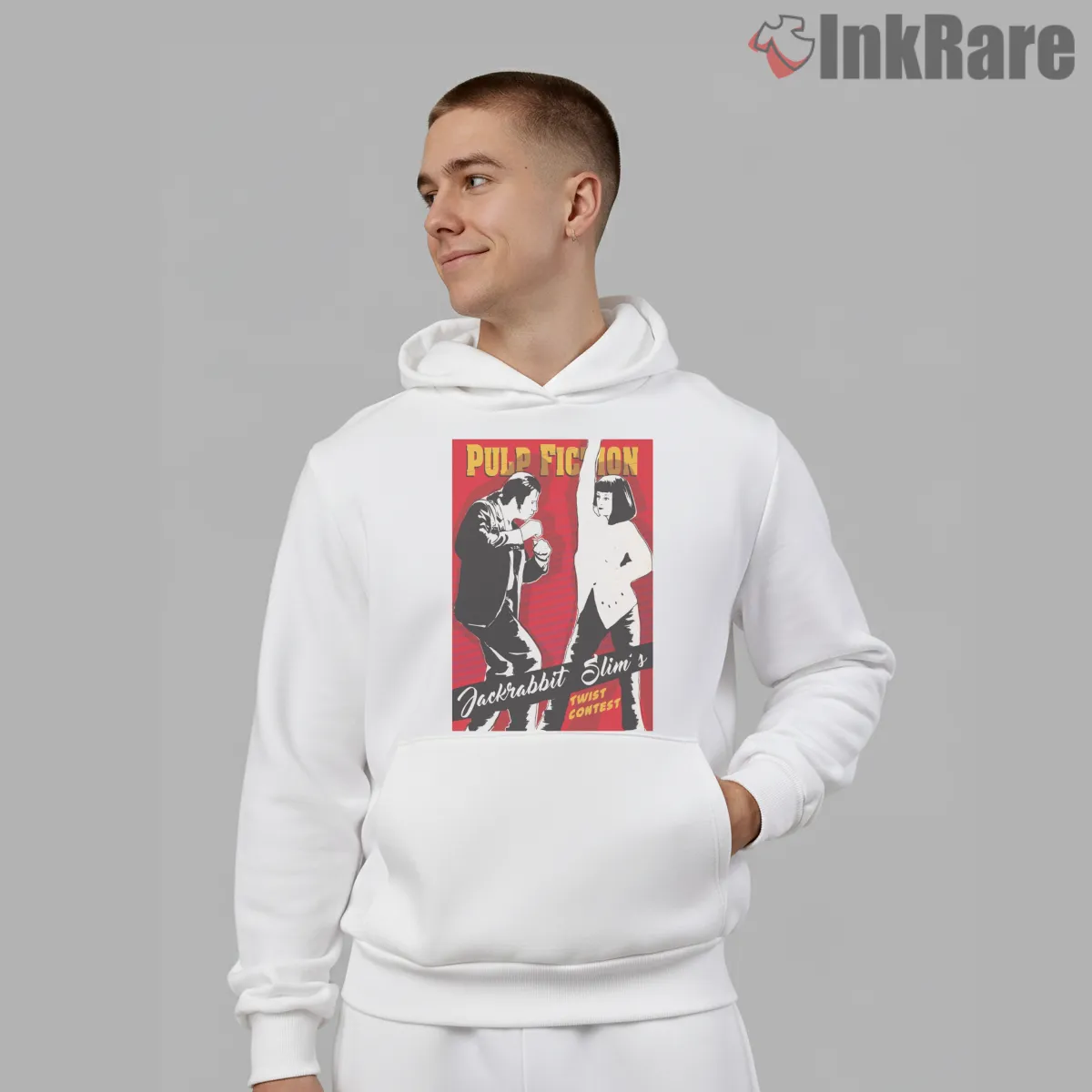 Jackrabbit Twist Dance Contest Poster Shirt on white hoodie for men graphic tee