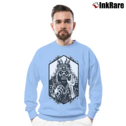 Men’s Jackremix Advanced Dungeons And Dragons Lich Crewneck Sweatshirt in light blue | Cozy Fabric, Clean Style