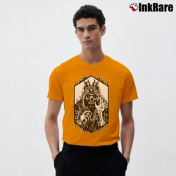 Men’s Jackremix Advanced Dungeons And Dragons Lich V-Neck Tee in orange | Sharp, Breathable, Everyday Staple