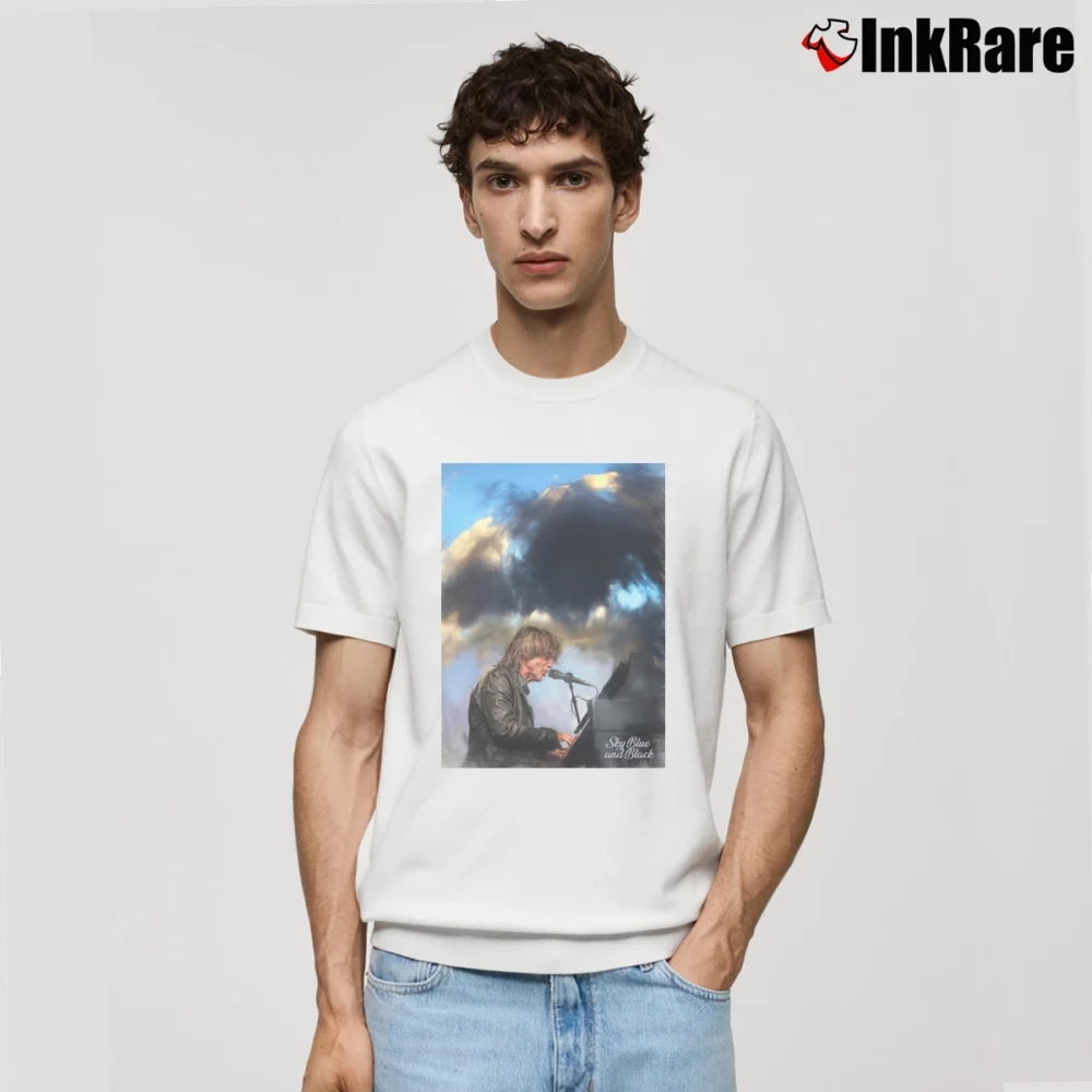 Men’s Jackson Browne Sky Blue Classic T-Shirt in white | Soft, Breathable Everyday Wear