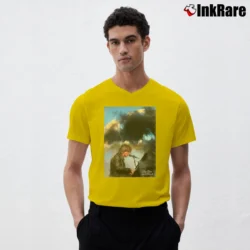 Men’s Jackson Browne Sky Blue V-Neck Tee in yellow | Sharp, Breathable, Everyday Staple