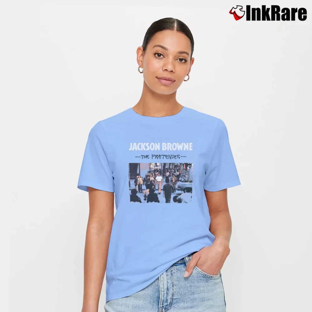Women’s Jackson Browne The Pretender Signature T-Shirt in light blue | Soft, Flattering Fit