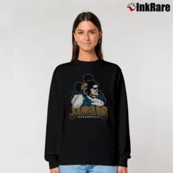 Women’s Jacksonville Jaguars Disney Mickey Mouse Quarterback Relaxed Sweatshirt in black | Soft, Laid-Back Vibe