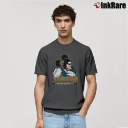 Men’s Jacksonville Jaguars Disney Mickey Mouse Quarterback Classic T-Shirt in charcoal | Soft, Breathable Everyday Wear