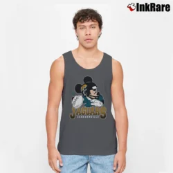 Men’s Jacksonville Jaguars Disney Mickey Mouse Quarterback Tank Top in charcoal | Breathable, Active-Friendly Design