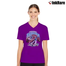 Women’s Jacksonville Jaguars NFL Mascot Graphic V-Neck Tee in purple | Chic Neckline, Soft Texture