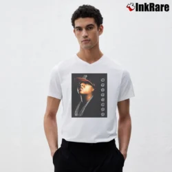 Men’s Jadakiss Rap Hip Hop Bandit V-Neck Tee in white | Sharp, Breathable, Everyday Staple