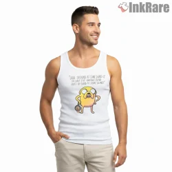 Jake Bacon Pancakes Quote Funny Cartoon Shirt on white tank top for men graphic tee