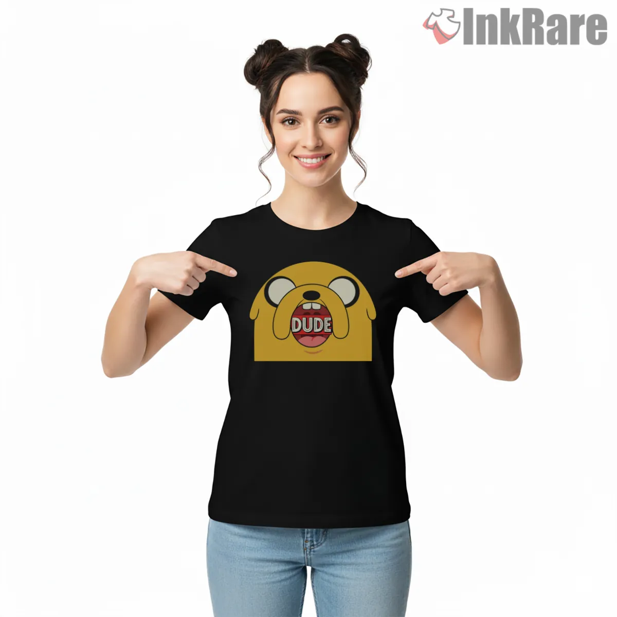 Jake Dude Quote Face Close Up Cartoon Short Sleeve Black Jake Dude Quote Face Close Up Cartoon Shirt on black short sleeve shirt for women graphic tee