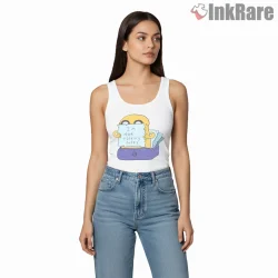 Jake The Dog Not Talking Today Funny Mood Cartoon Shirt on white tank top for women graphic tee