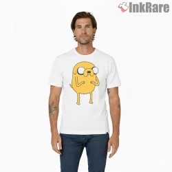 Jake The Dog Simple Classic Character Cartoon Shirt on white short sleeve shirt for men graphic tee