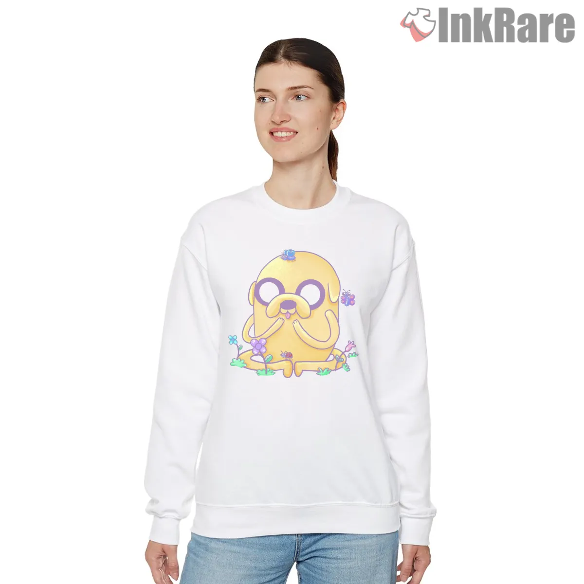 Jake With Butterflies Cute Nature Cartoon Shirt Jake With Butterflies Cute Nature Cartoon Shirt on graphic shirt for women graphic tee