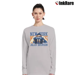 Women’s jalen brunson new york knicks nba basketball fan Long-Sleeve Top in sport grey | Sleek, Versatile, All-Season
