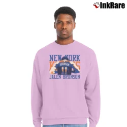 Men’s jalen brunson new york knicks nba basketball fan Crewneck Sweatshirt in light pink | Cozy Fabric, Clean Style