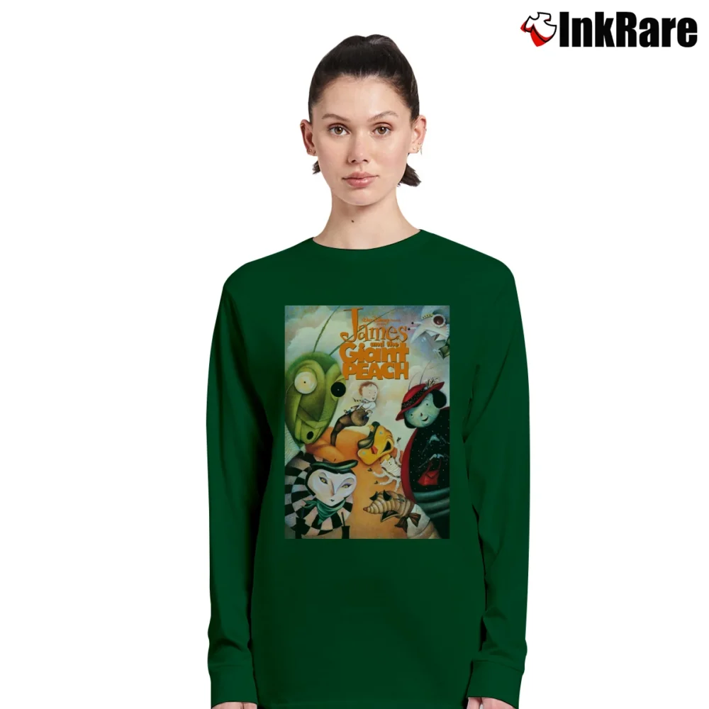 Women’s James And The Giant Peach Poster Long-Sleeve Top in forest green | Sleek, Versatile, All-Season