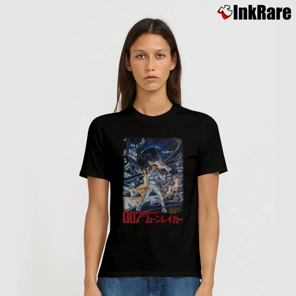 Women’s James Bond 007 Moonraker Movie Signature T-Shirt in black | Soft, Flattering Fit