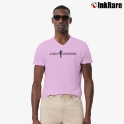 Men’s Jamey Johnson Timiller Logo V-Neck Tee in light pink | Sharp, Breathable, Everyday Staple