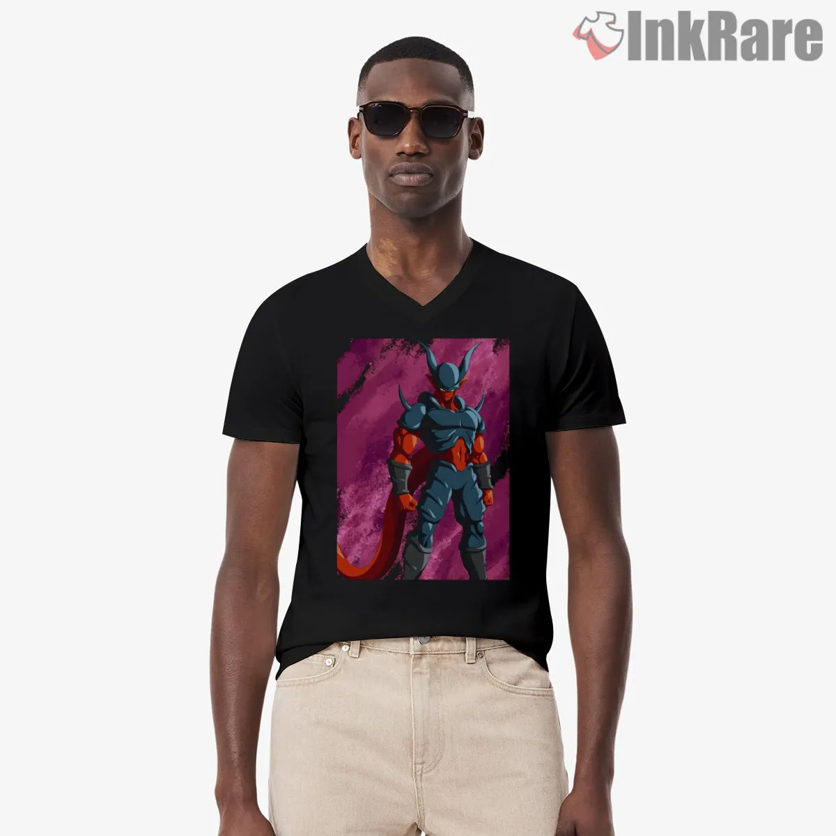 Janemba Dark Demon Crimson Texture V Neck Black Janemba Dark Demon Crimson Texture Shirt on black v-neck shirt for men graphic tee