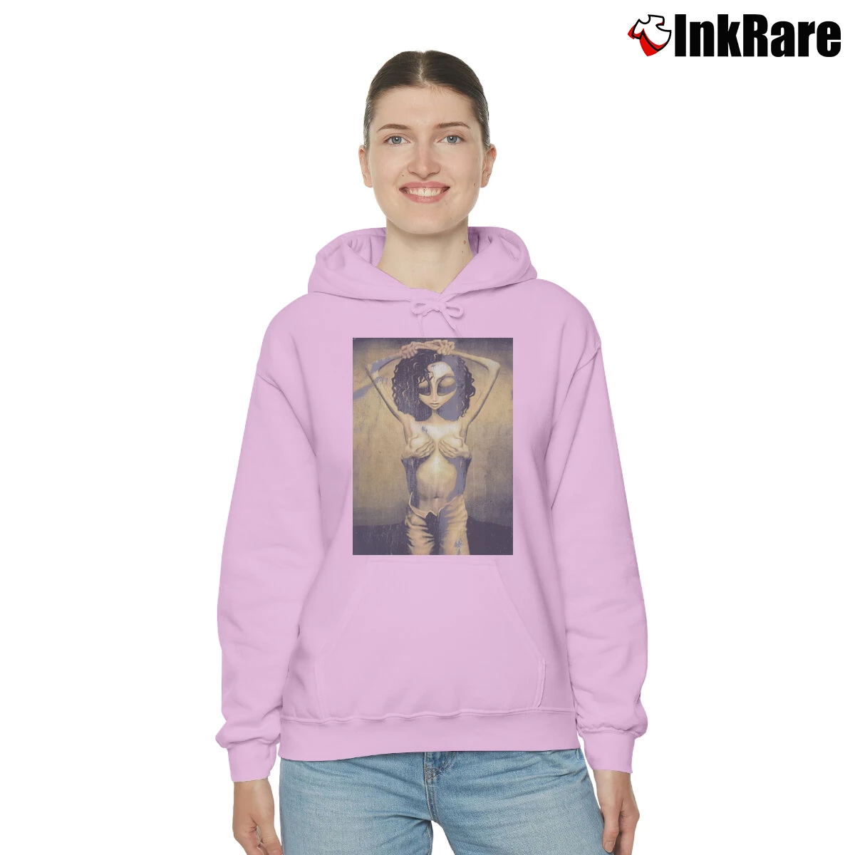 Women’s Janet Jackson Alien Workshop Skateboarding Cozy Hoodie in light pink | Warm, Structured, Stylish