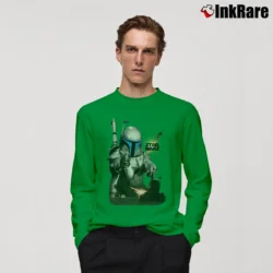Men’s Jango Fett Star Wars Streetwear Promo Long-Sleeve Shirt in irish green | Sleek, Lightweight, Year-Round Wear