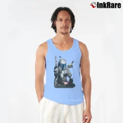 Men’s Jango Fett Star Wars Streetwear Promo Tank Top in light blue | Breathable, Active-Friendly Design