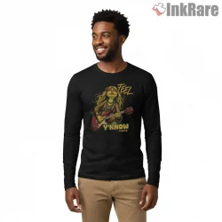 Janice Guitar Vintage Rock Portrait Feel Y Know Shirt on black long sleeve shirt for men graphic tee