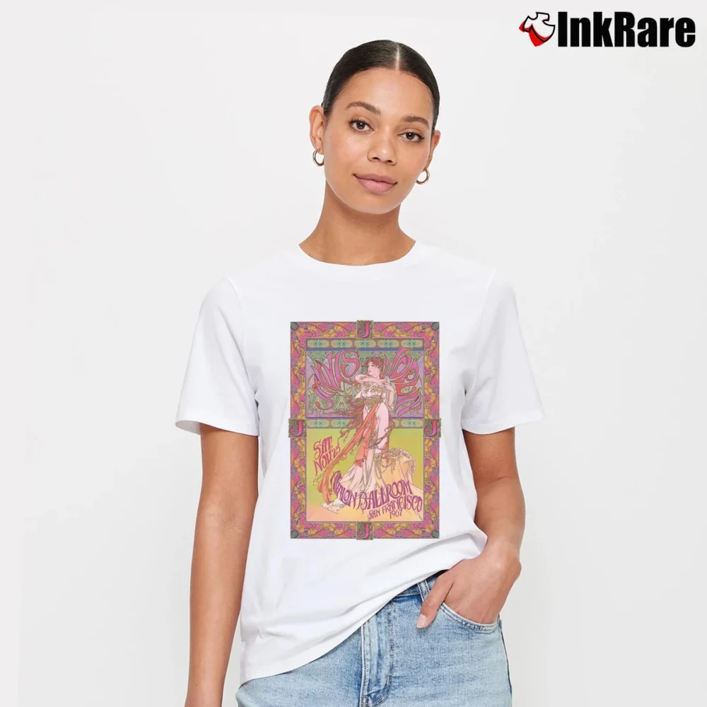 Women’s Janis Joplin Avalon Ballroom Signature T-Shirt in white | Soft, Flattering Fit