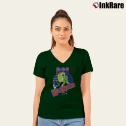 Women’s Japan Reed Rock Classic Band V-Neck Tee in forest green | Chic Neckline, Soft Texture