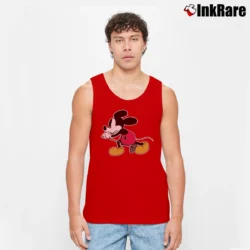 Men’s Japanese Brand Number Nine Eddie Vedder Mickey Mouse Tank Top in red | Breathable, Active-Friendly Design