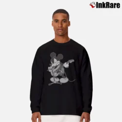 Men’s Japanese Brand Number Nine Mickey Mouse Long-Sleeve Shirt in black | Sleek, Lightweight, Year-Round Wear