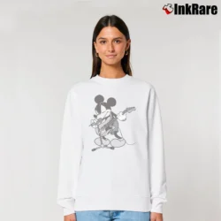 Women’s Japanese Brand Number Nine Mickey Mouse Relaxed Sweatshirt in white | Soft, Laid-Back Vibe