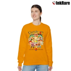 Women’s Japanese Brand Pokemon 90s Style Graphic Relaxed Sweatshirt in orange | Soft, Laid-Back Vibe