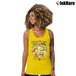 Women’s Japanese Brand Pokemon 90s Style Graphic Tank Top in yellow | Lightweight, Movement-Friendly