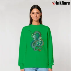 Women’s Japanese Oriental Dragon Classic Custom Relaxed Sweatshirt in irish green | Soft, Laid-Back Vibe