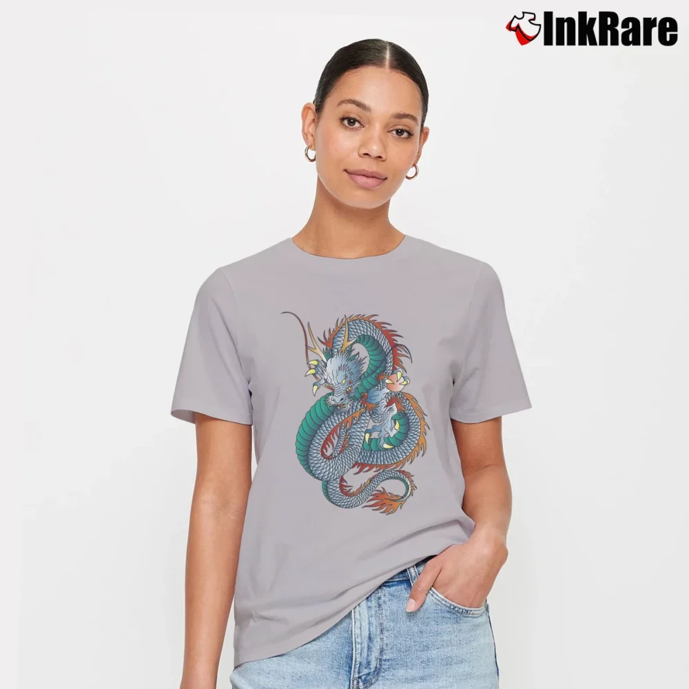 Women’s Japanese Oriental Dragon Classic Custom Signature T-Shirt in sport grey | Soft, Flattering Fit