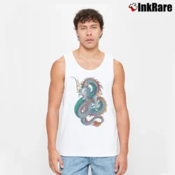 Men’s Japanese Oriental Dragon Classic Custom Tank Top in white | Breathable, Active-Friendly Design