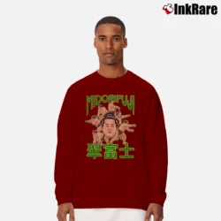Men’s japanese sumo wrestler midorifuji kazunari for Sumo Fans Long-Sleeve Shirt in maroon | Sleek, Lightweight, Year-Round Wear