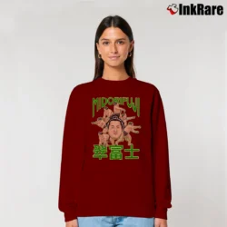 Women’s japanese sumo wrestler midorifuji kazunari for Sumo Fans Relaxed Sweatshirt in maroon | Soft, Laid-Back Vibe