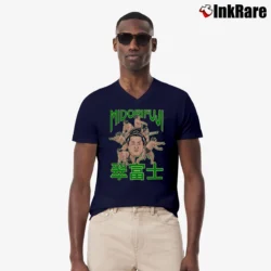 Men’s japanese sumo wrestler midorifuji kazunari for Sumo Fans V-Neck Tee in navy | Sharp, Breathable, Everyday Staple