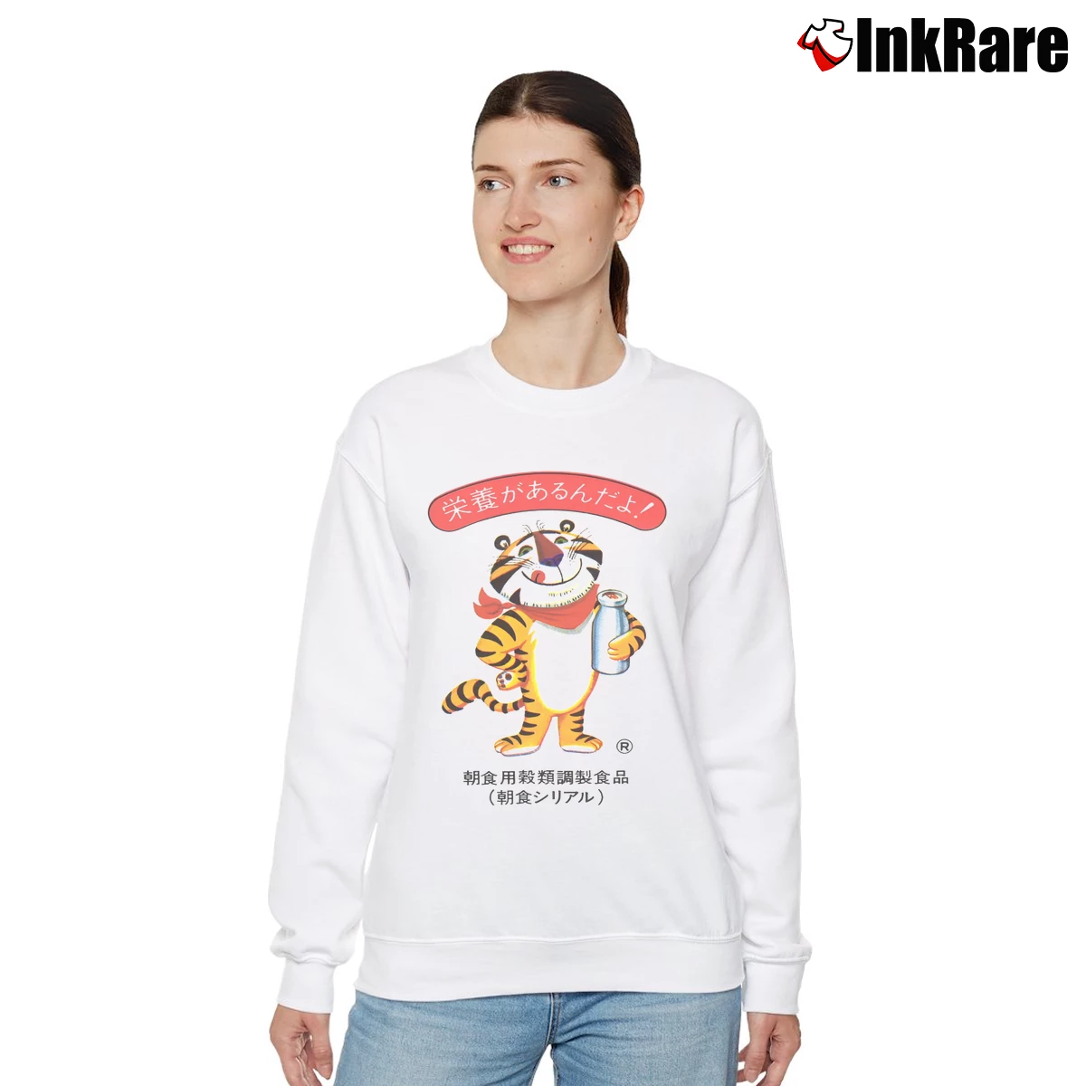 Japanese Tony The Tiger Women’s Relaxed Sweatshirt in white – Cozy Casual Women’s Japanese Tony The Tiger Relaxed Sweatshirt in white | Soft, Laid-Back Vibe