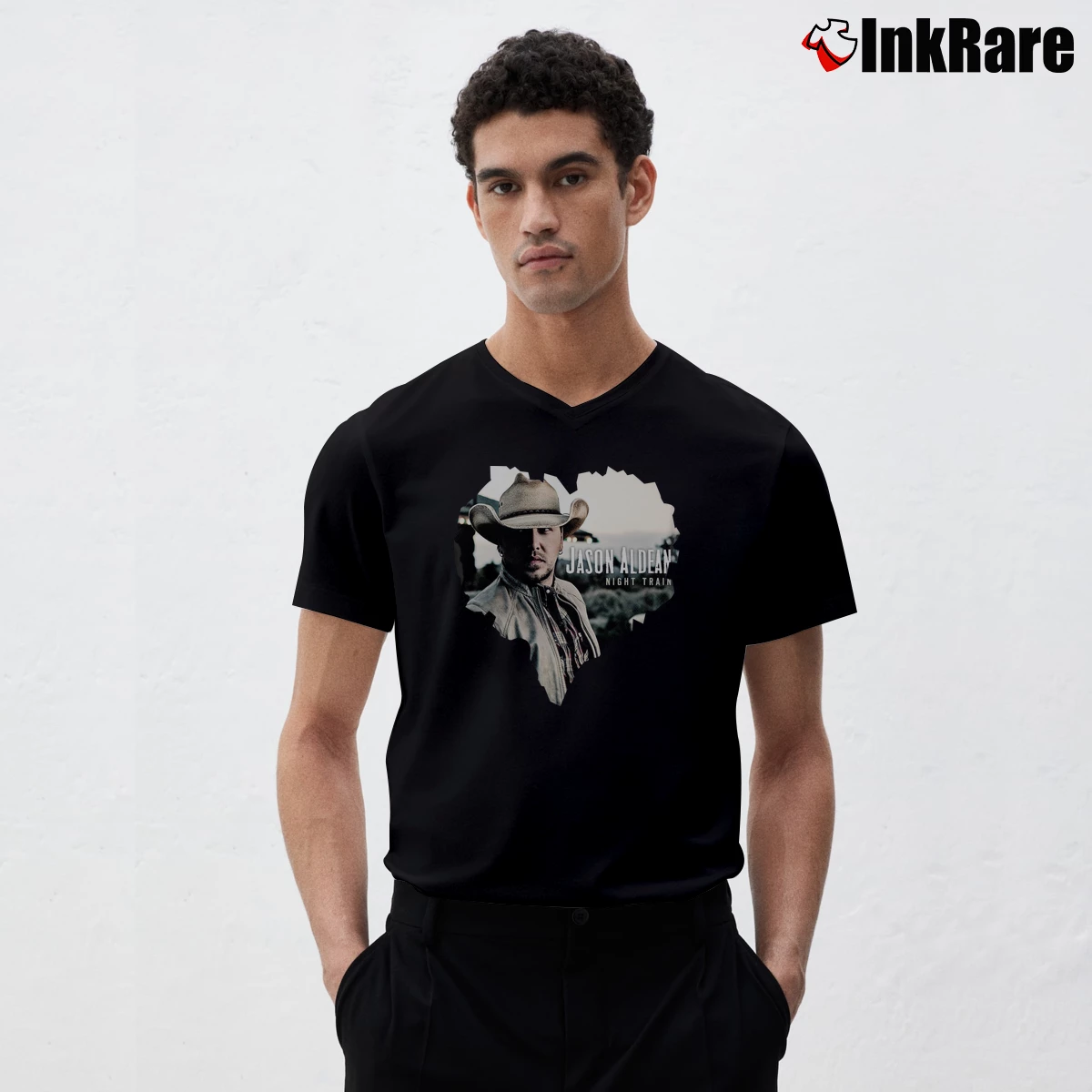 Men’s Jason Aldean Graphic V-Neck Tee in black | Sharp, Breathable, Everyday Staple