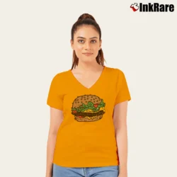 Women’s Jason Polan Graphic V-Neck Tee in orange | Chic Neckline, Soft Texture