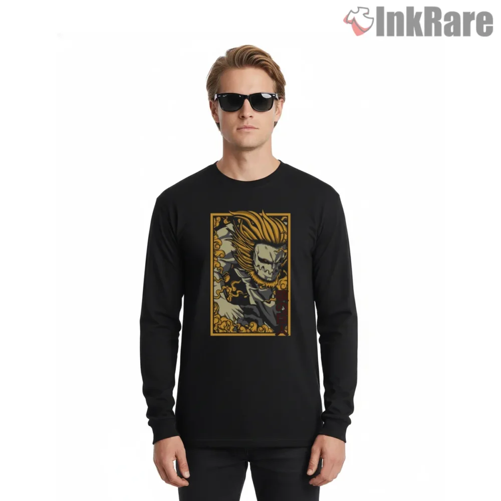 Jaw Titan Ornate Framed Artwork Shirt on black long sleeve shirt for men graphic tee