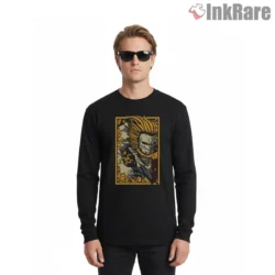 Jaw Titan Ornate Framed Artwork Shirt on black long sleeve shirt for men graphic tee